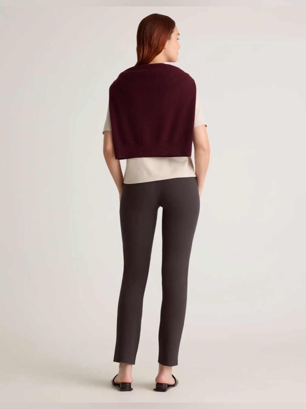 Quince Espresso Ultra Stretch Ponte Straight Leg Pants - Picture 5 of 8